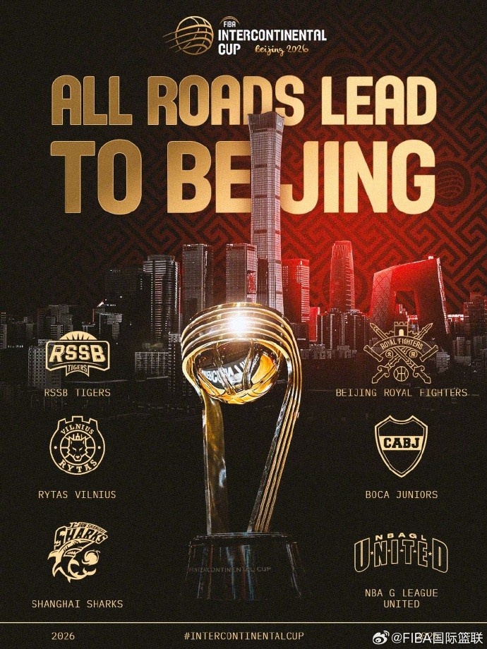 上海&北控参赛！2026FIBA洲际杯分组与赛程出炉